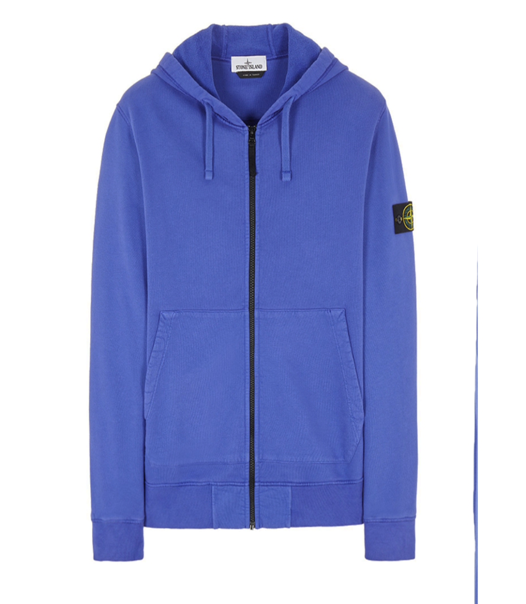 Stone island blue hot sale zip hoodie