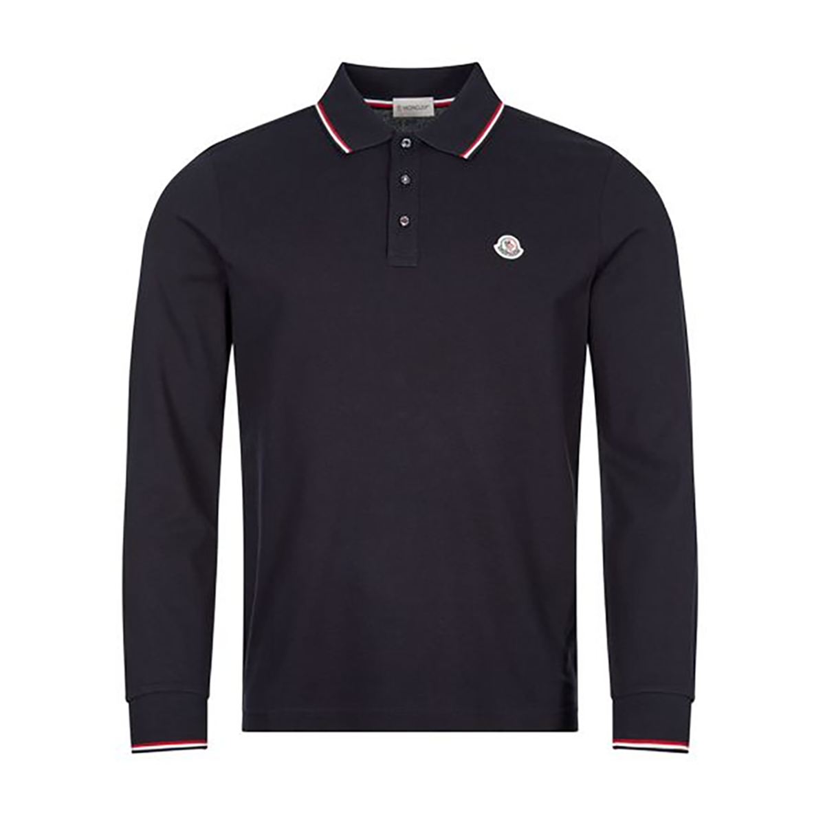 MONCLER MAGLIA LONG SLEEVE POLO IN NAVY