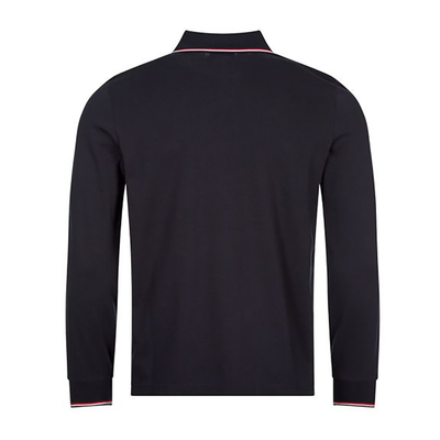 MONCLER MAGLIA LONG SLEEVE POLO IN NAVY