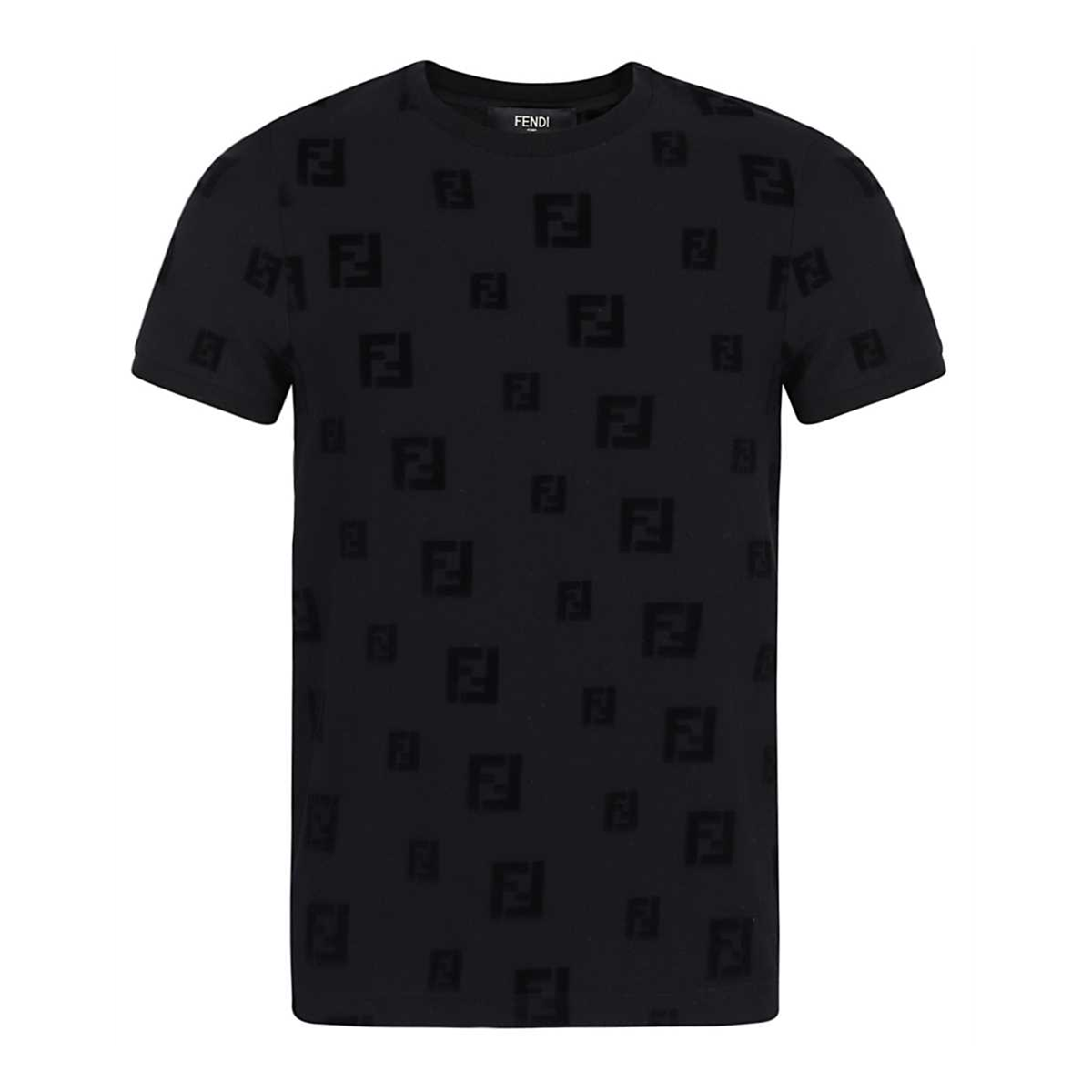 FENDI FF PATTERN T-SHIRT IN BLACK