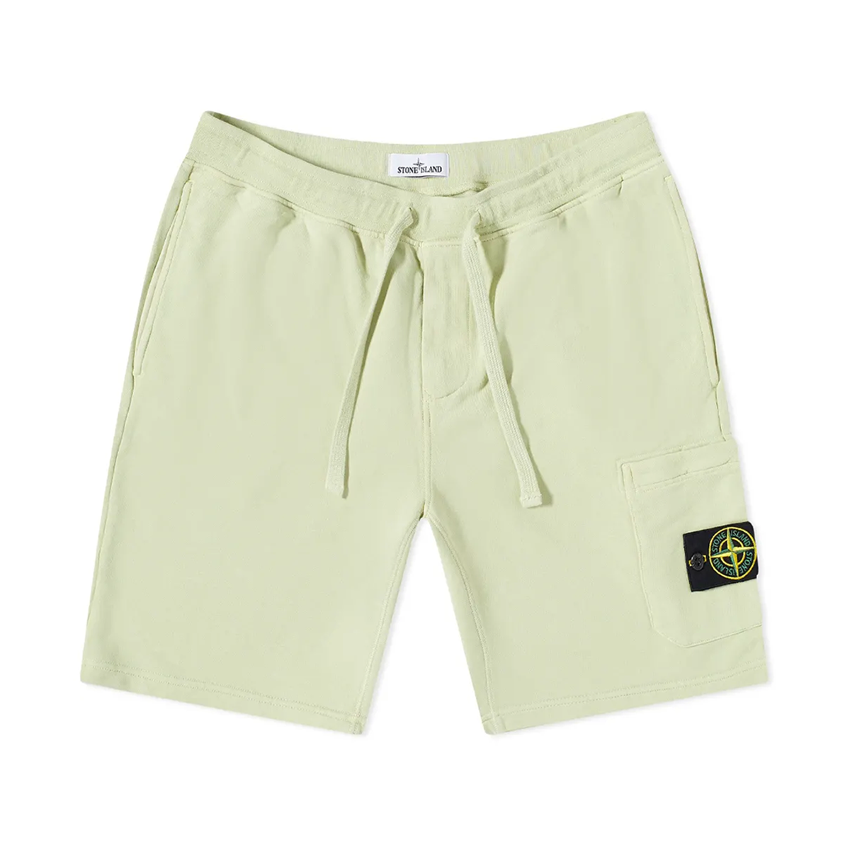 STONE ISLAND GARMENT DYED SHORTS IN LIGHT GREEN