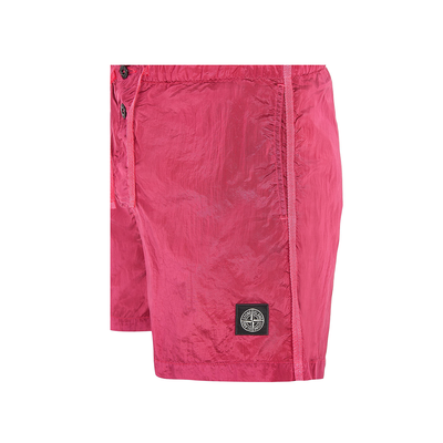 STONE ISLAND NYLON GARMENT DYED SWIM SHORTS IN PINK