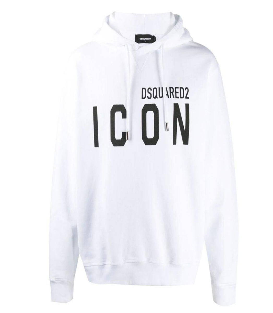 Dsquared2 Men's ICON Print Hooded Sweatshirt White