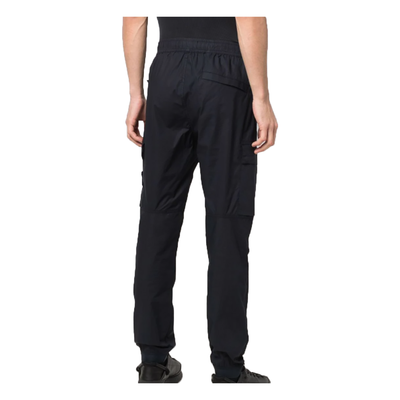 STONE ISLAND LOGO PATCH CARGO TROUSERS IN BLACK