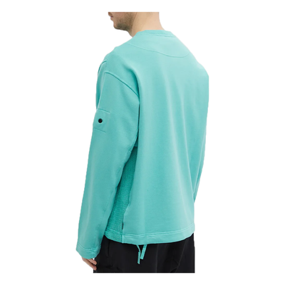 STONE ISLAND SHADOW PROJECT CREW SWEATER IN AQUA