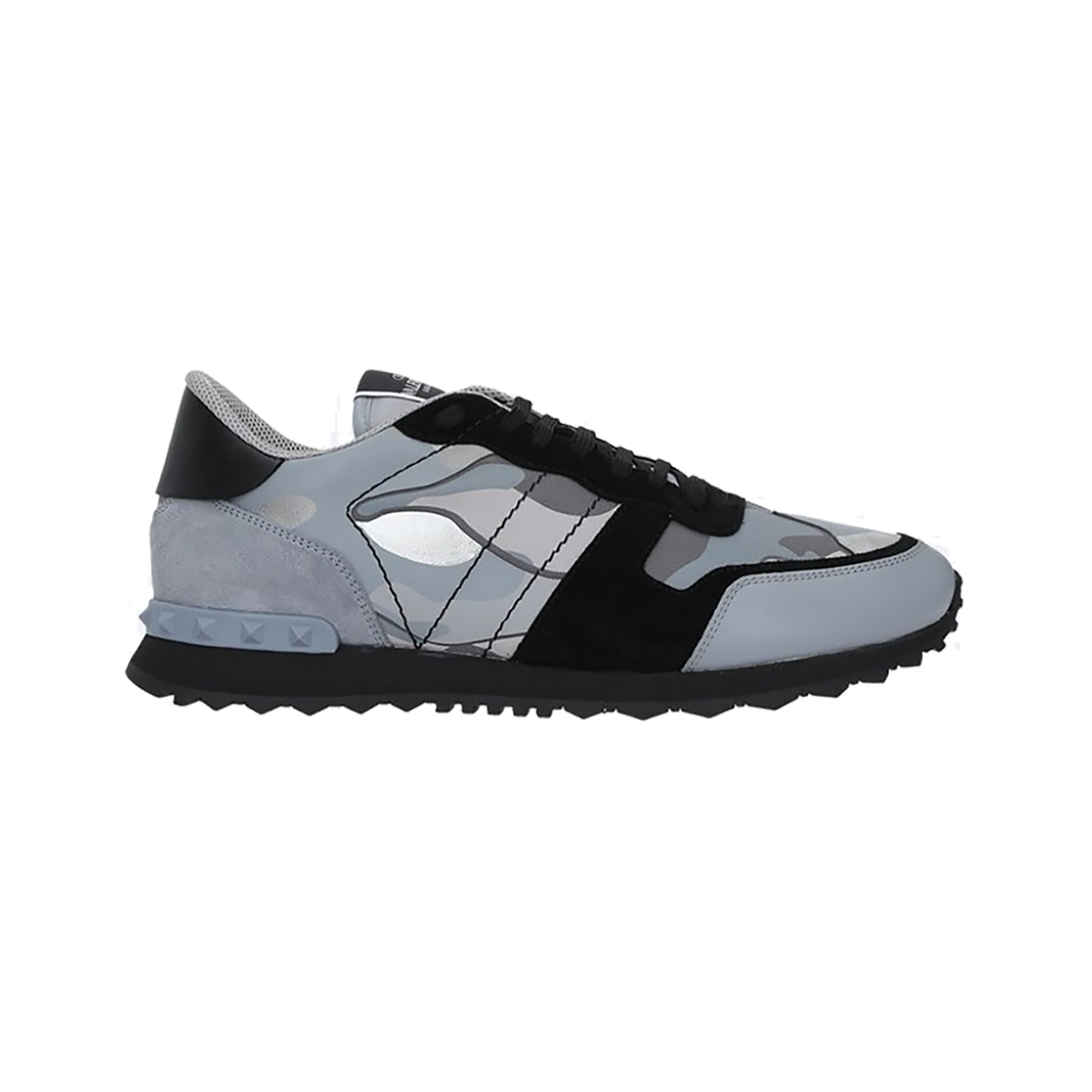 VALENTINO ROCKRUNNER CAMO TRAINERS IN LIGHT BLUE