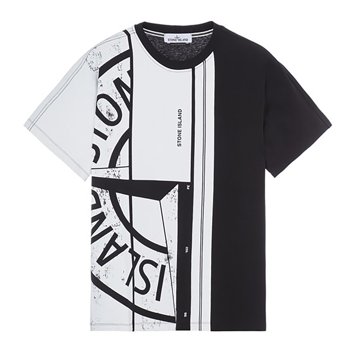 STONE ISLAND MOSAIC TWO PRINT T-SHIRT IN BLACK