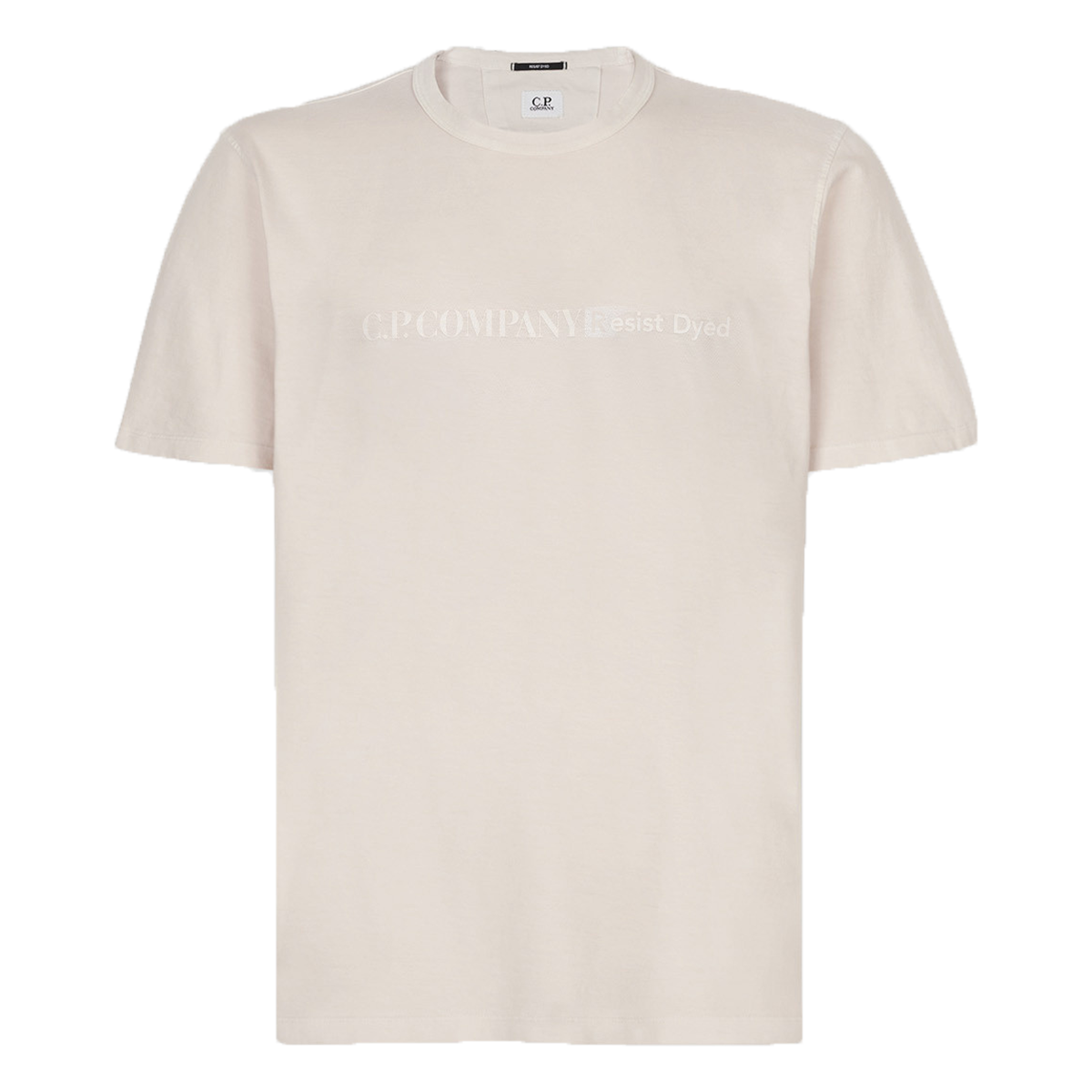 CP COMPANY 20-1 JERSEY RESIST DYED T-SHIRT IN BLEACHED APRICOT