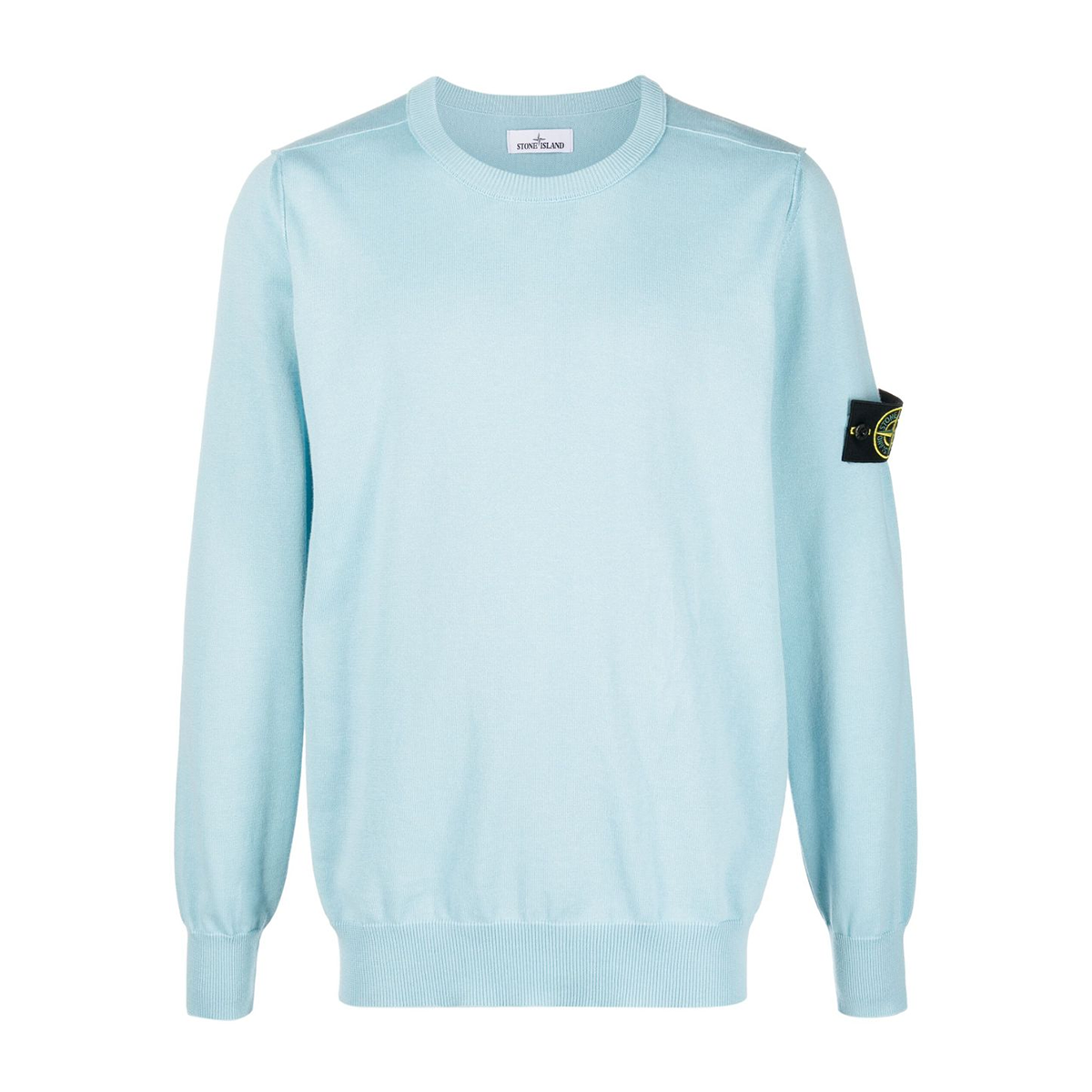 STONE ISLAND SOFT COTTON JUMPER IN AQUA