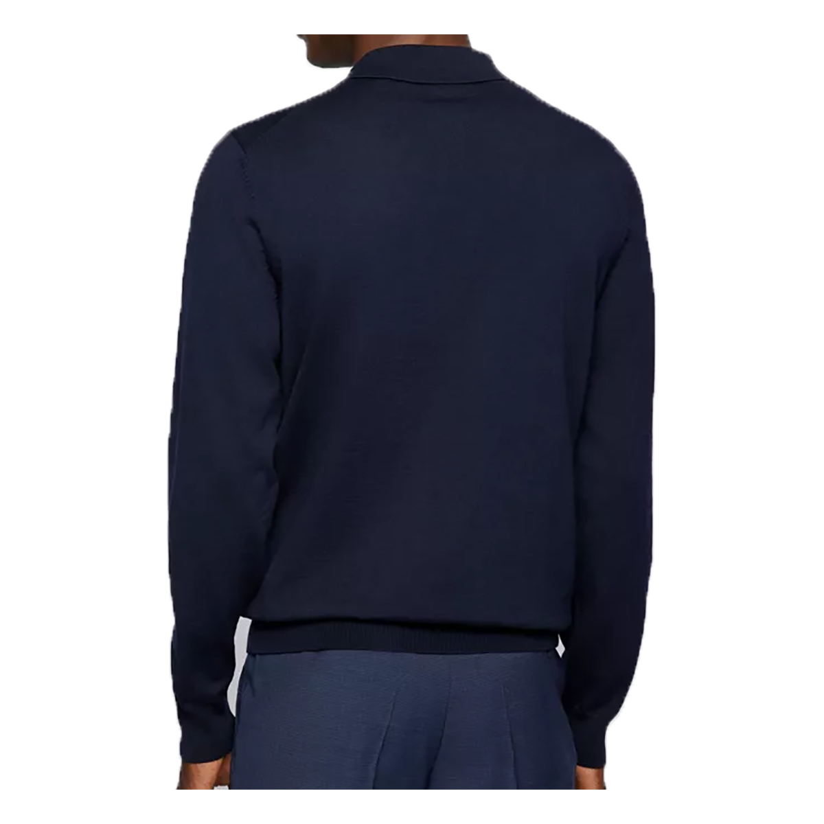 BOSS 'BONO-L' VIRGIN WOOL POLO IN NAVY