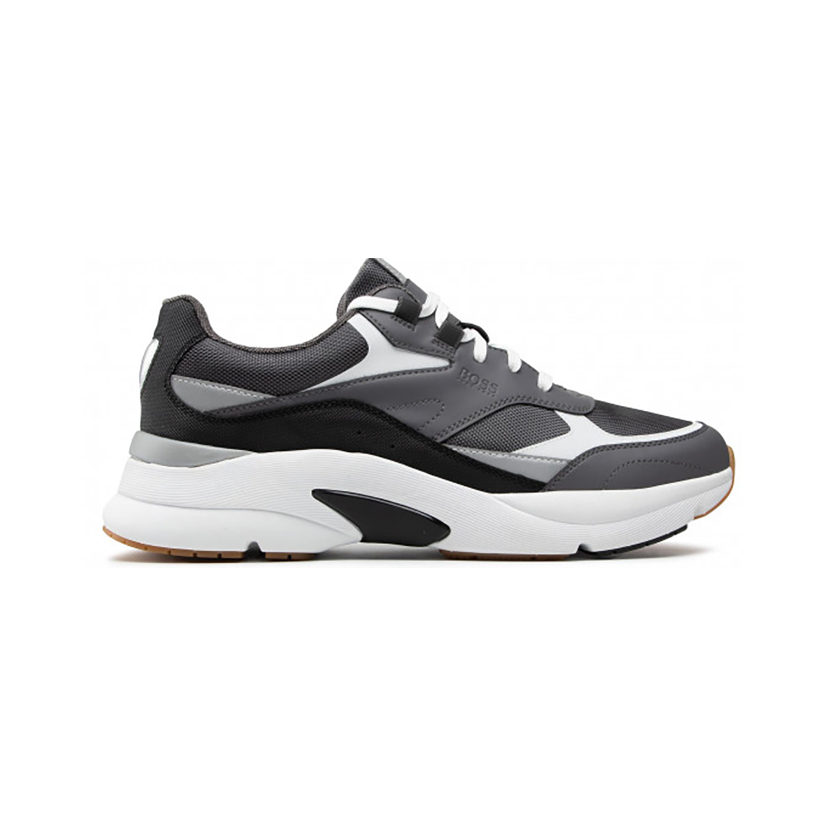 BOSS ARDICAL RUNN NYLON-MIX TRAINER IN GREY-WHITE