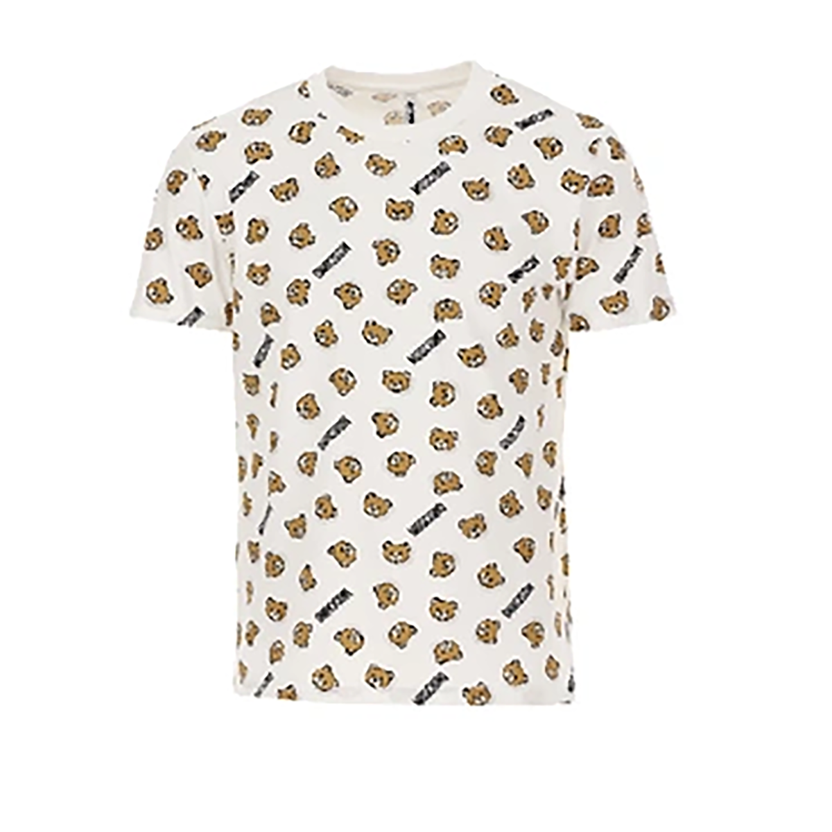 MOSCHINO ALL OVER BEAR PRINT T-SHIRT IN WHITE