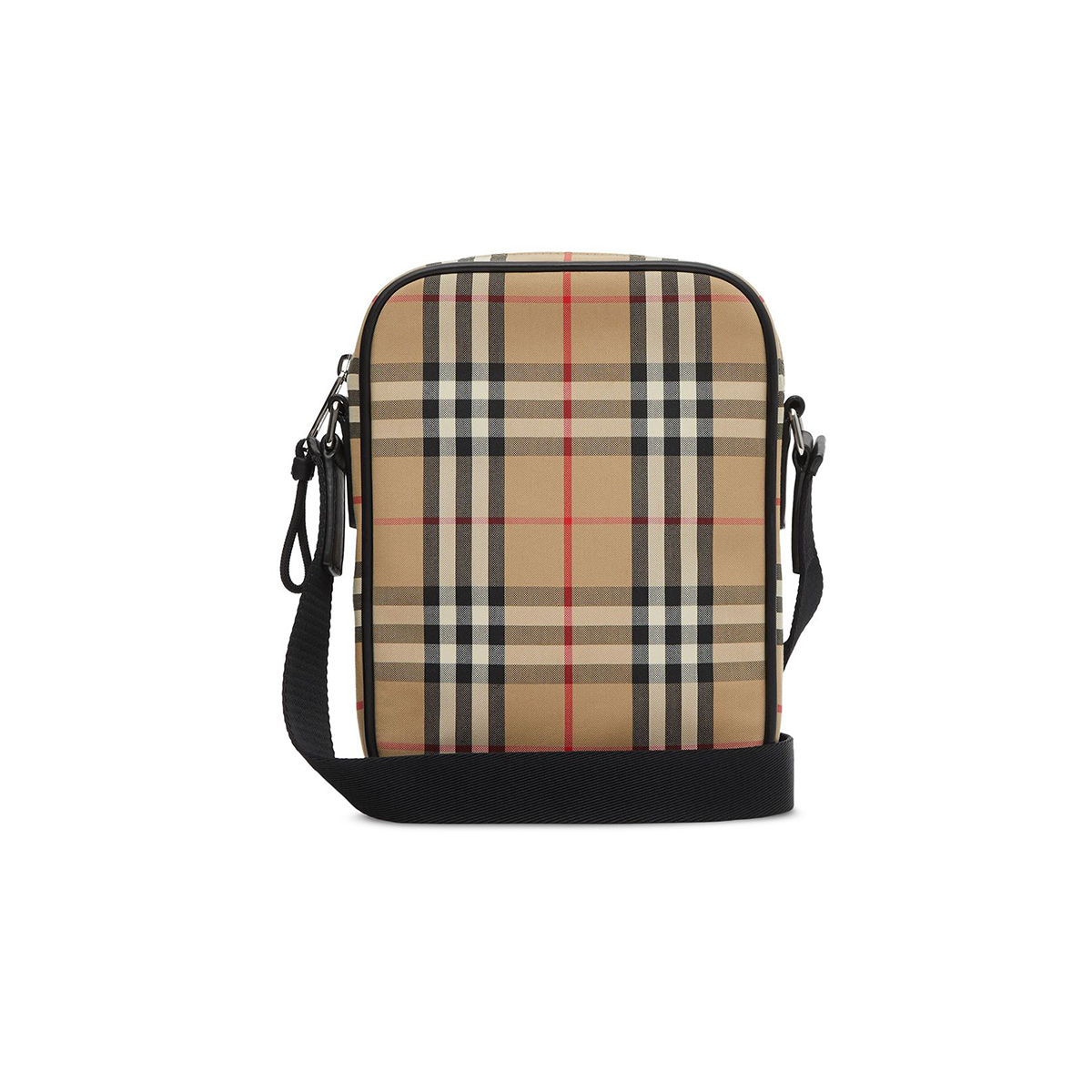 BURBERRY VINTAGE CHECK AND LEATHER CROSSBODY BAG