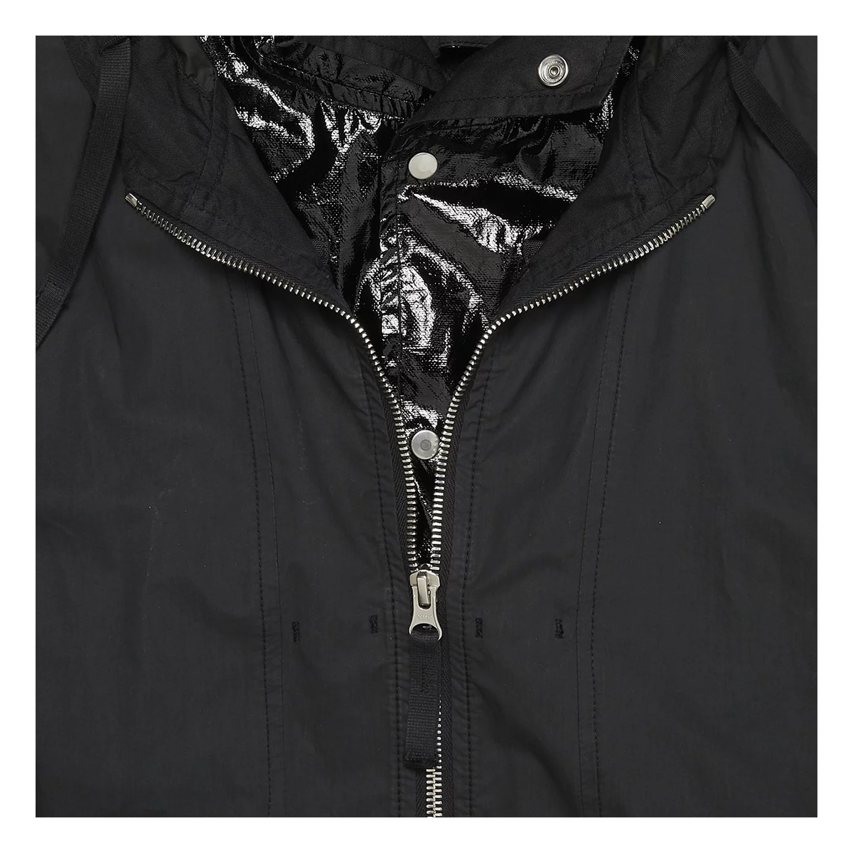 STONE ISLAND HD PELLEOVO COTTON-TC JACKET IN BLACK