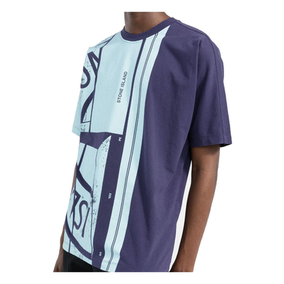 STONE ISLAND MOSAIC TWO PRINT T-SHIRT IN BLUE