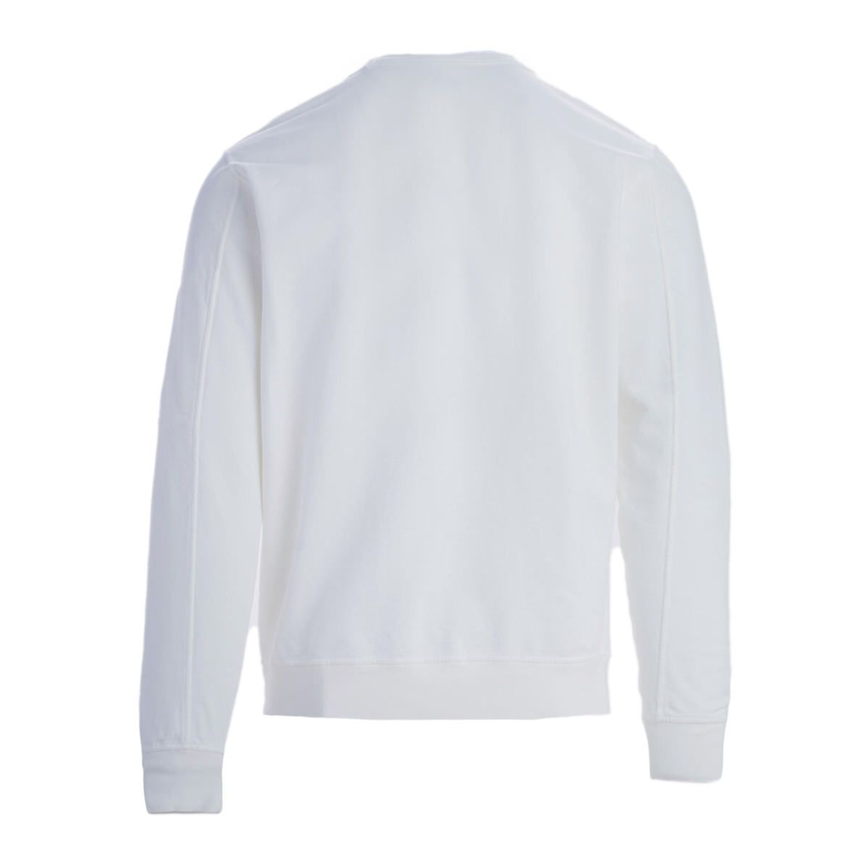 CP COMPANY LIGHT FLEECE CREW NECK SWEATER IN WHITE