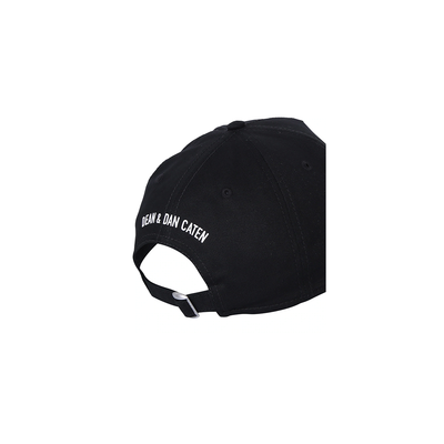 DSQUARED2 SMALL LOGO ICON CAP IN BLACK-WHITE