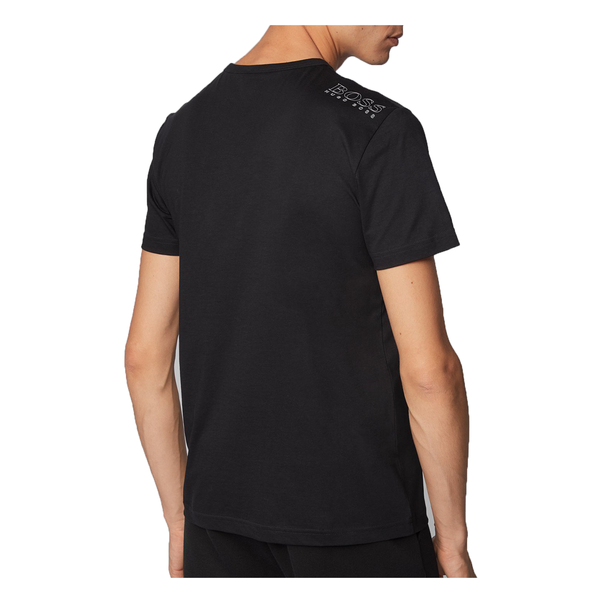 BOSS CONTRAST DETAIL REGULAR FIT T-SHIRT IN BLACK