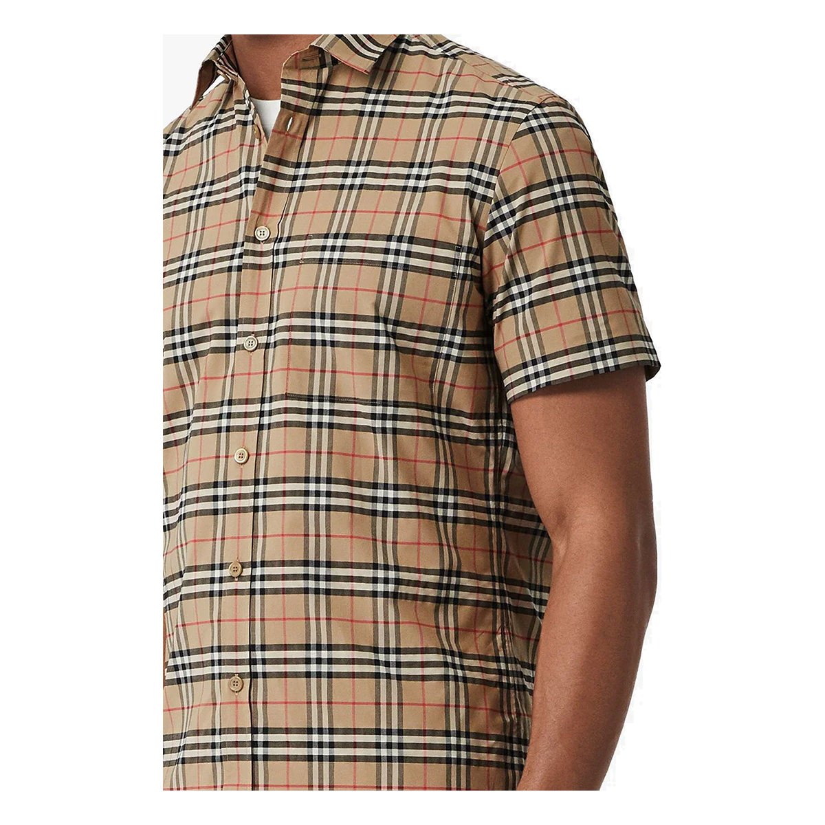 BURBERRY SIMPSON CHECKED PRINT SHORT SLEEVE SHIRT