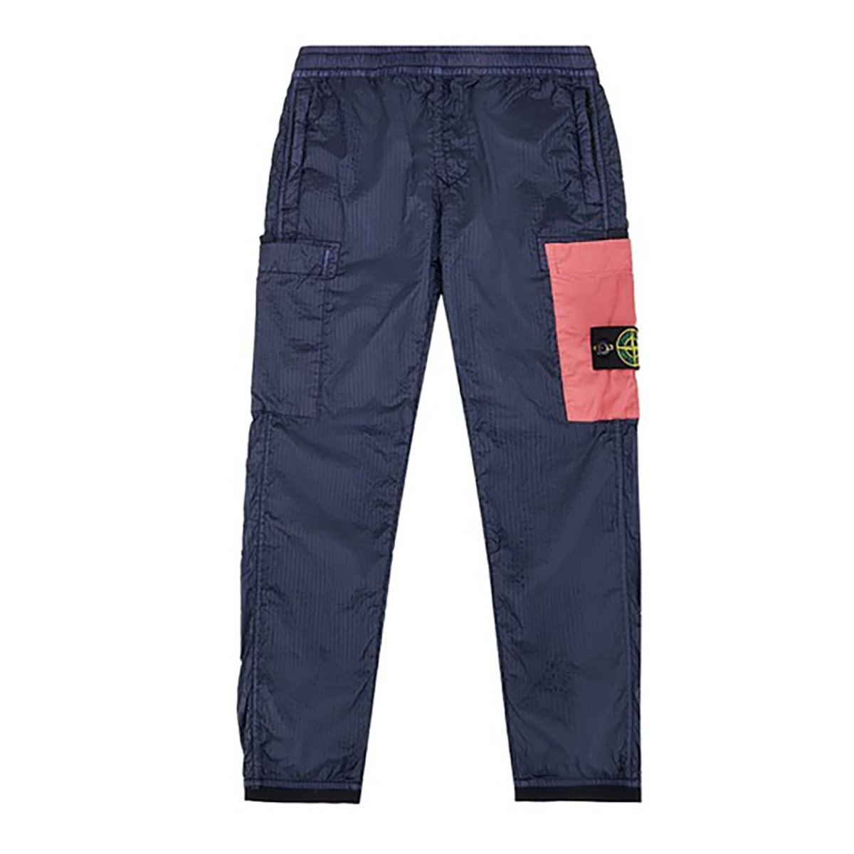 STONE ISLAND JUNIOR RIPSTOP NYLON CANVAS TROUSERS IN NAVY