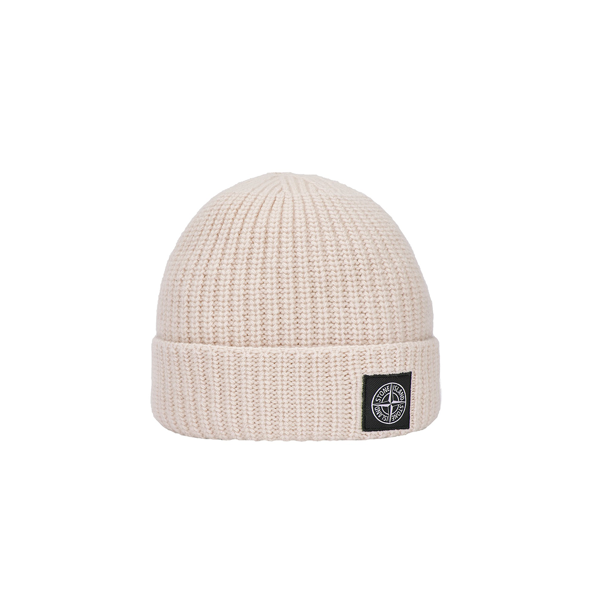 STONE ISLAND WOOL BEANIE IN NATURAL