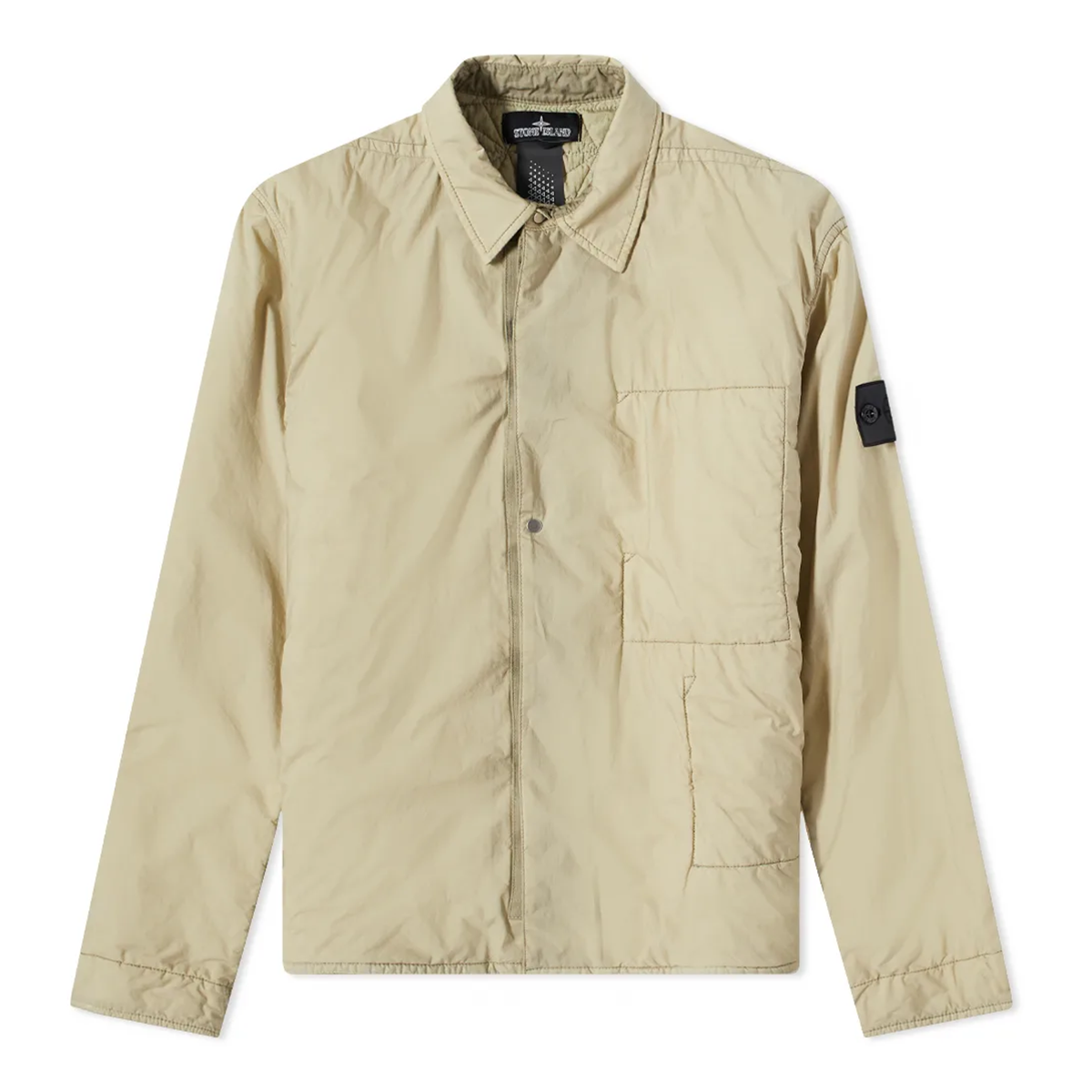 STONE ISLAND SHADOW PROJECT PADDED OVERSHIRT IN BEIGE