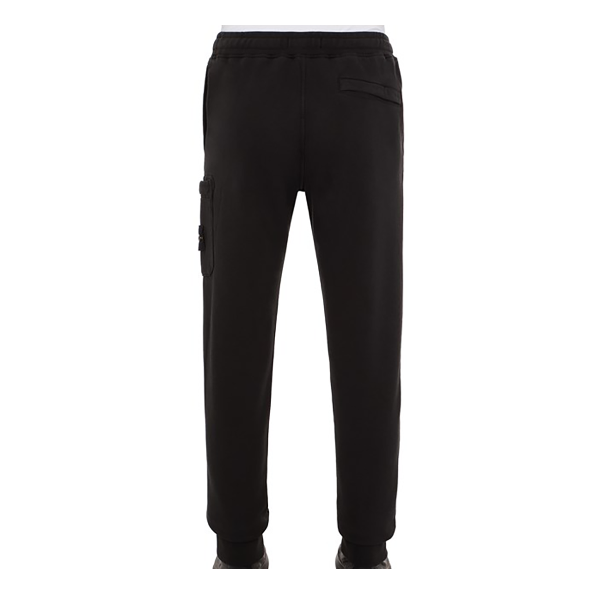 STONE ISLAND BRUSHED COTTON CREW NECK TRACKSUIT IN BLACK