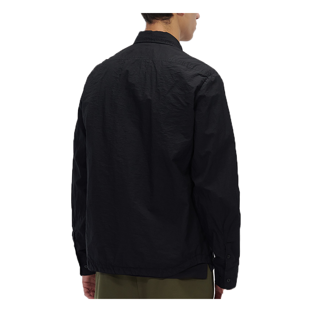 CP COMAPNY TAYLON L ZIPPED OVERSHIRT IN BLACK