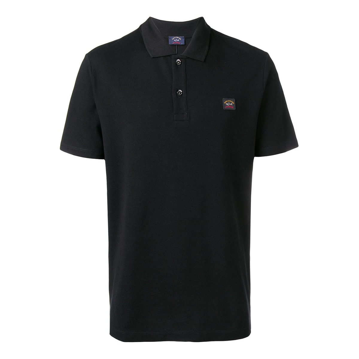 PAUL & SHARK PIQUE COTTON POLO IN BLACK