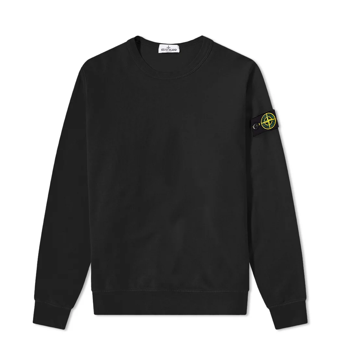 STONE ISLAND JUNIOR COTTON FLEECE SWEATER IN BLACK