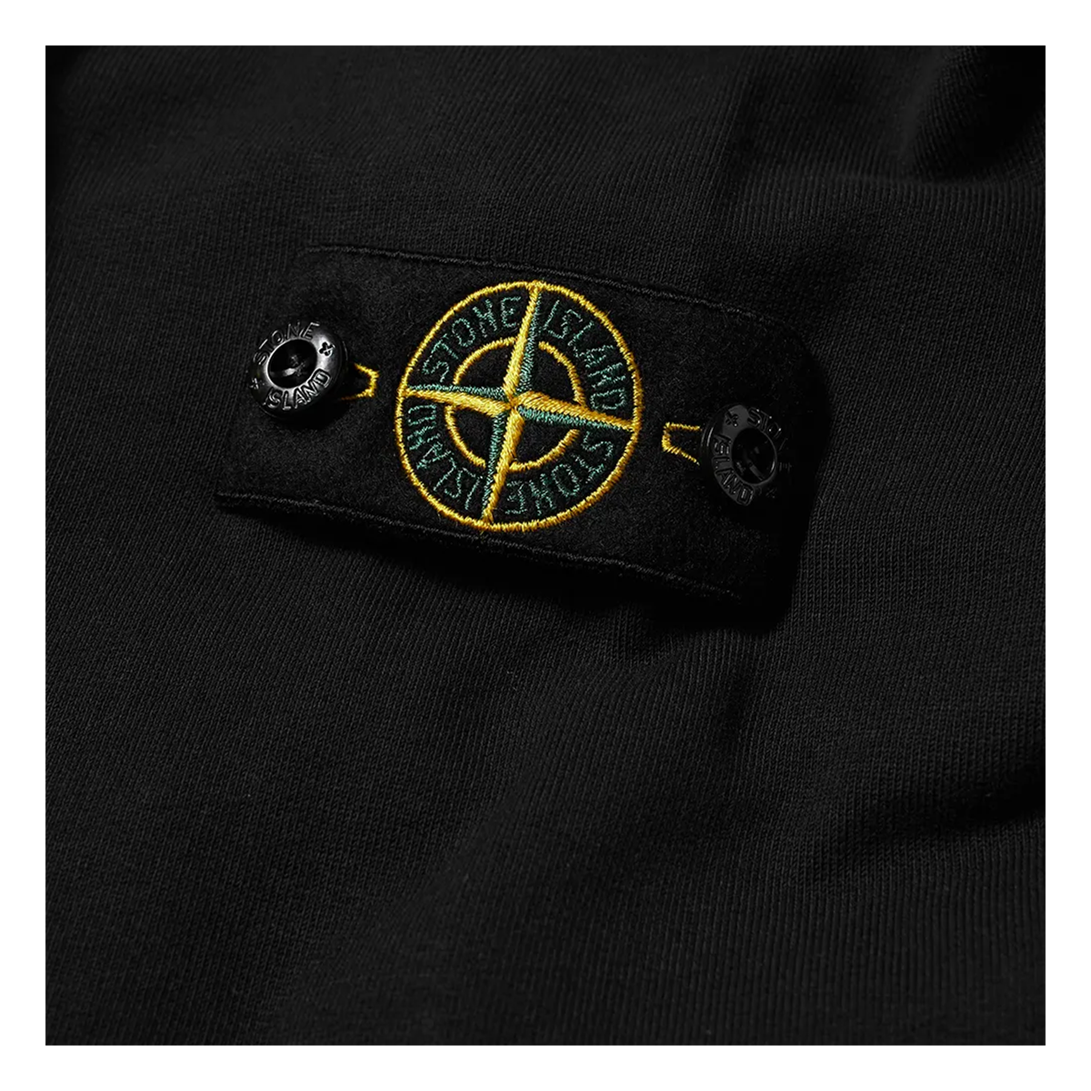 STONE ISLAND JUNIOR COTTON FLEECE SWEATER IN BLACK