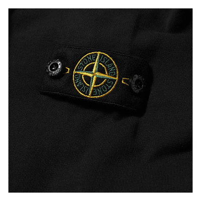 STONE ISLAND JUNIOR COTTON FLEECE SWEATER IN BLACK