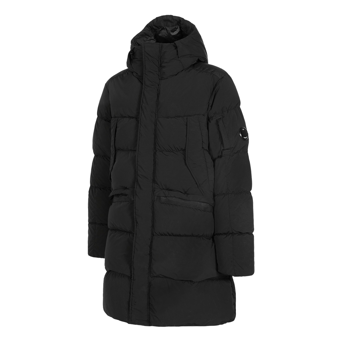 CP COMPANY NYCRA-R DOWN PARKA JACKET IN BLACK