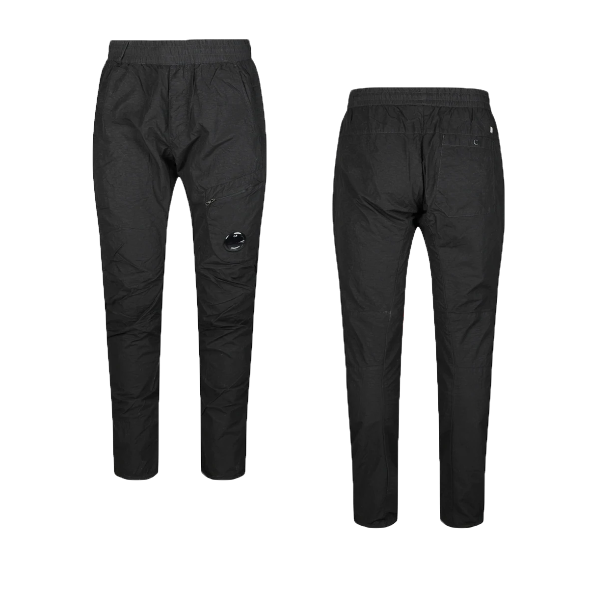 CP COMPANY FLATT NYLON CARGO BOTTOMS IN BLACK