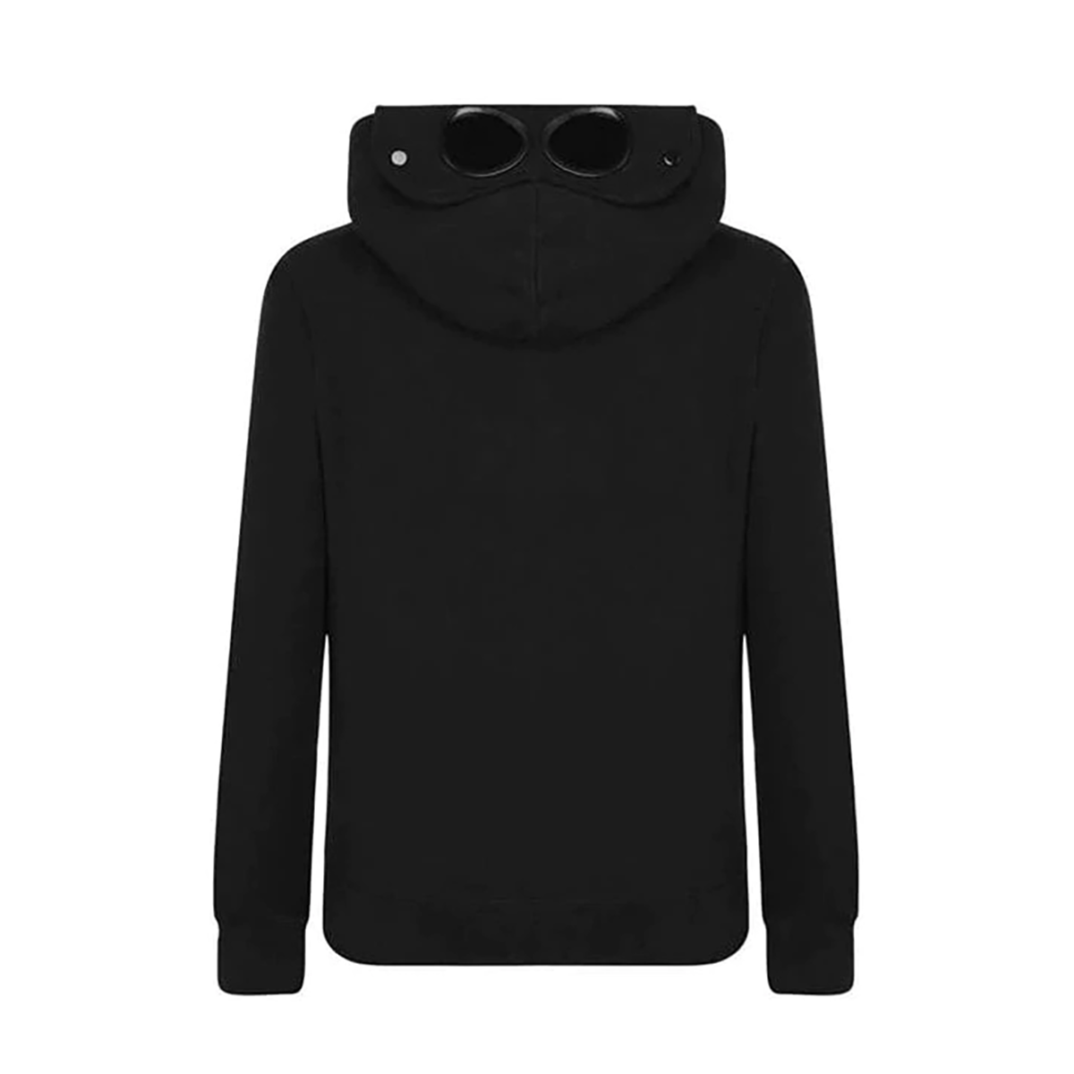 CP COMPANY JUNIOR LOGO HOODED ZIPPED JACKET IN BLACK