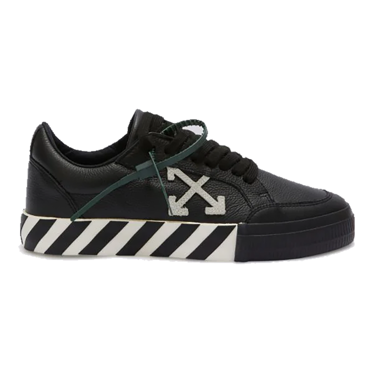 OFF WHITE LOW VULCANIZED CALF LEATHER TRAINERS IN BLACK