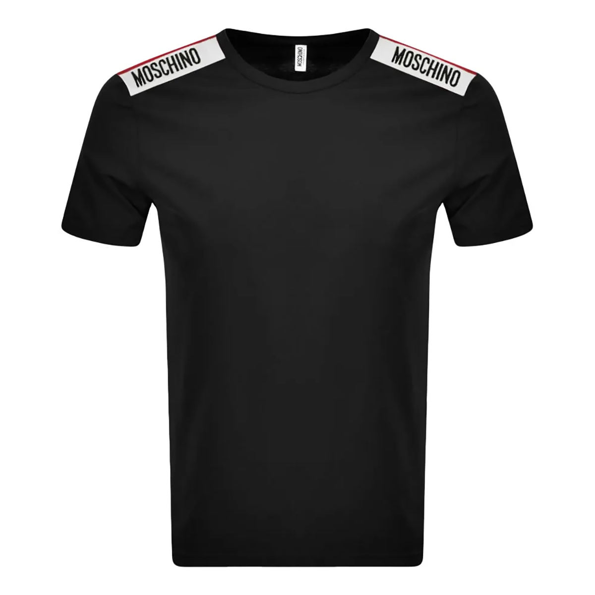 MOSCHINO TAPED LOGO SHORT SLEEVE T-SHIRT IN BLACK