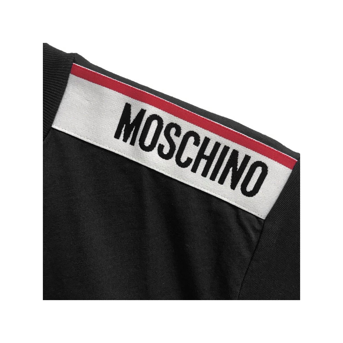 MOSCHINO TAPED LOGO SHORT SLEEVE T-SHIRT IN BLACK