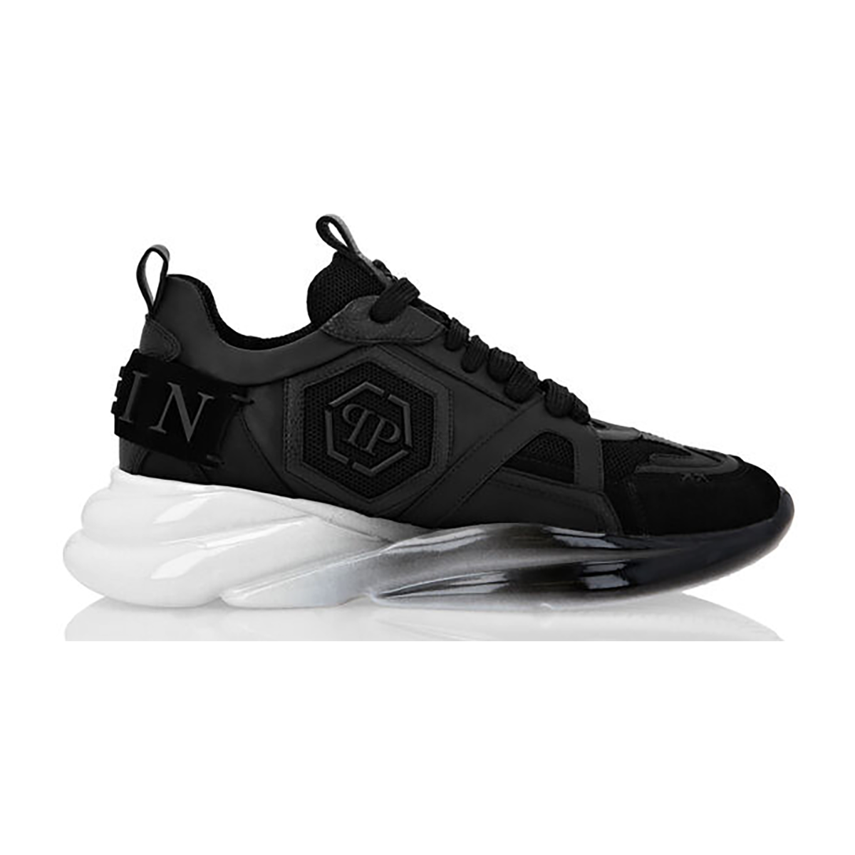 PHILLIP PLEIN HURRICANE TRAINERS IN BLACK