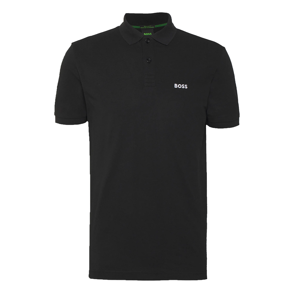 BOSS 'PIRO' COTTON POLO IN BLACK