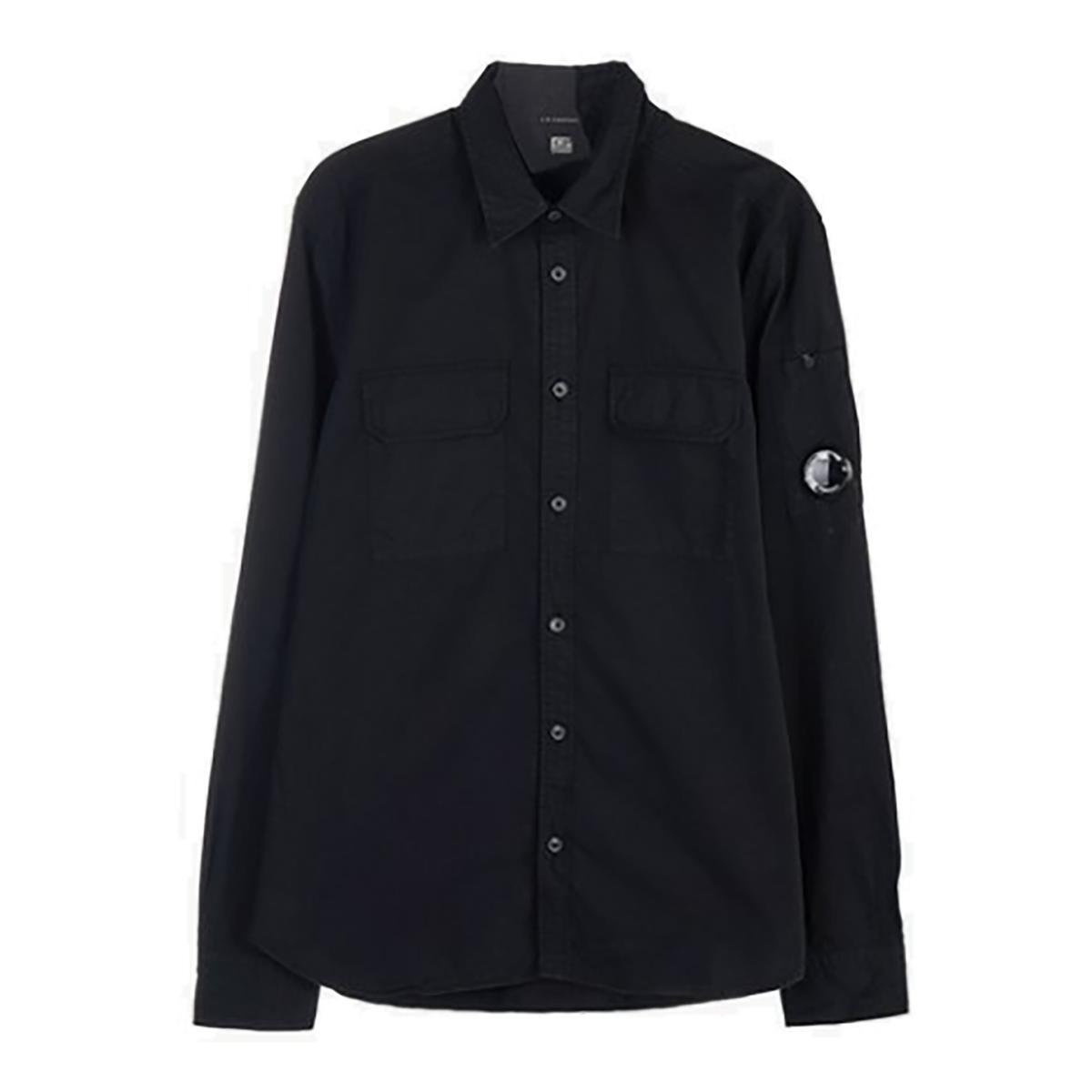 CP COMPANY GABARDINE BUTTONED SHIRT IN BLACK