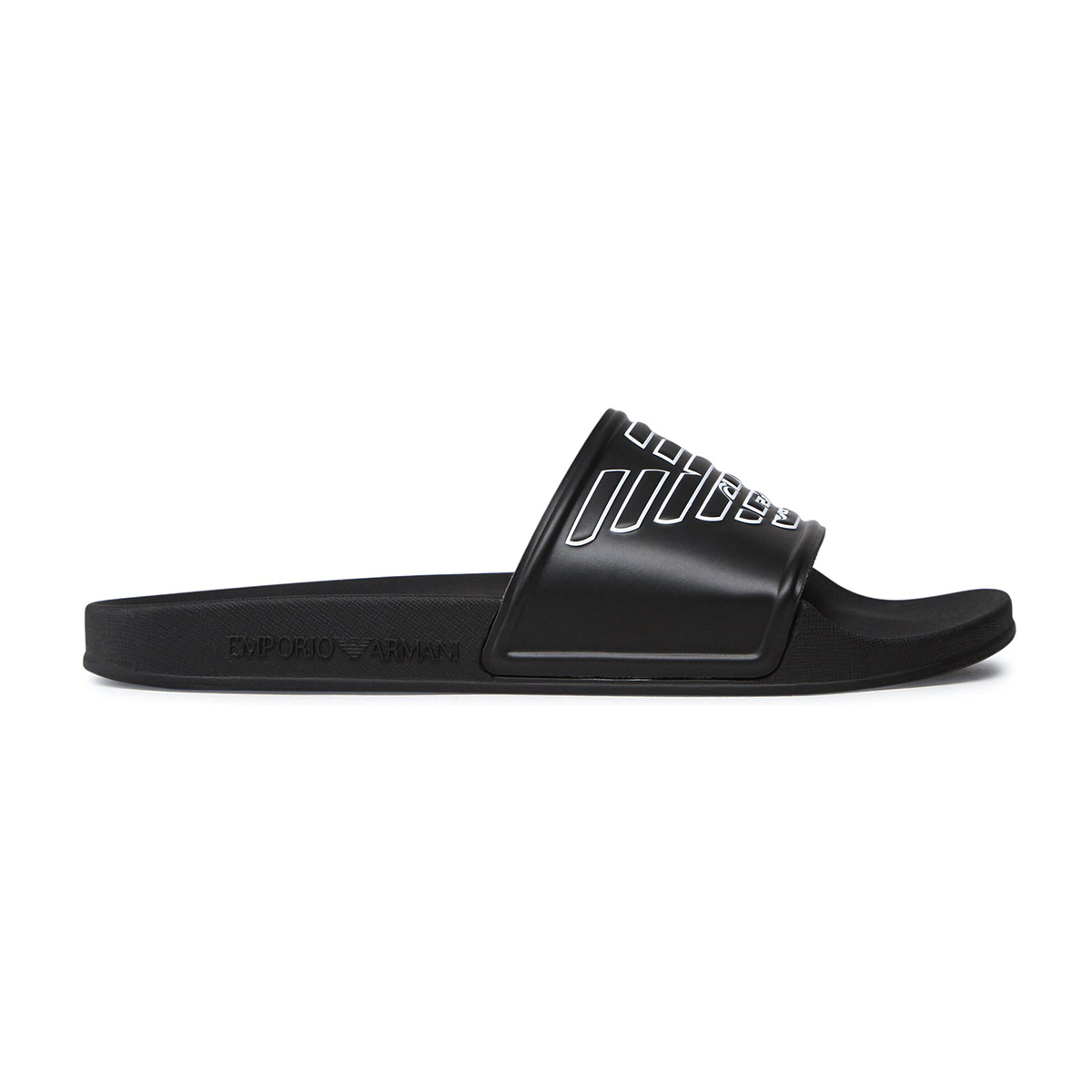 EMPORIO ARMANI SLIDDERS IN BLACK