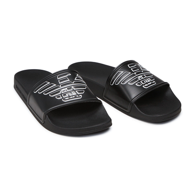 EMPORIO ARMANI SLIDDERS IN BLACK