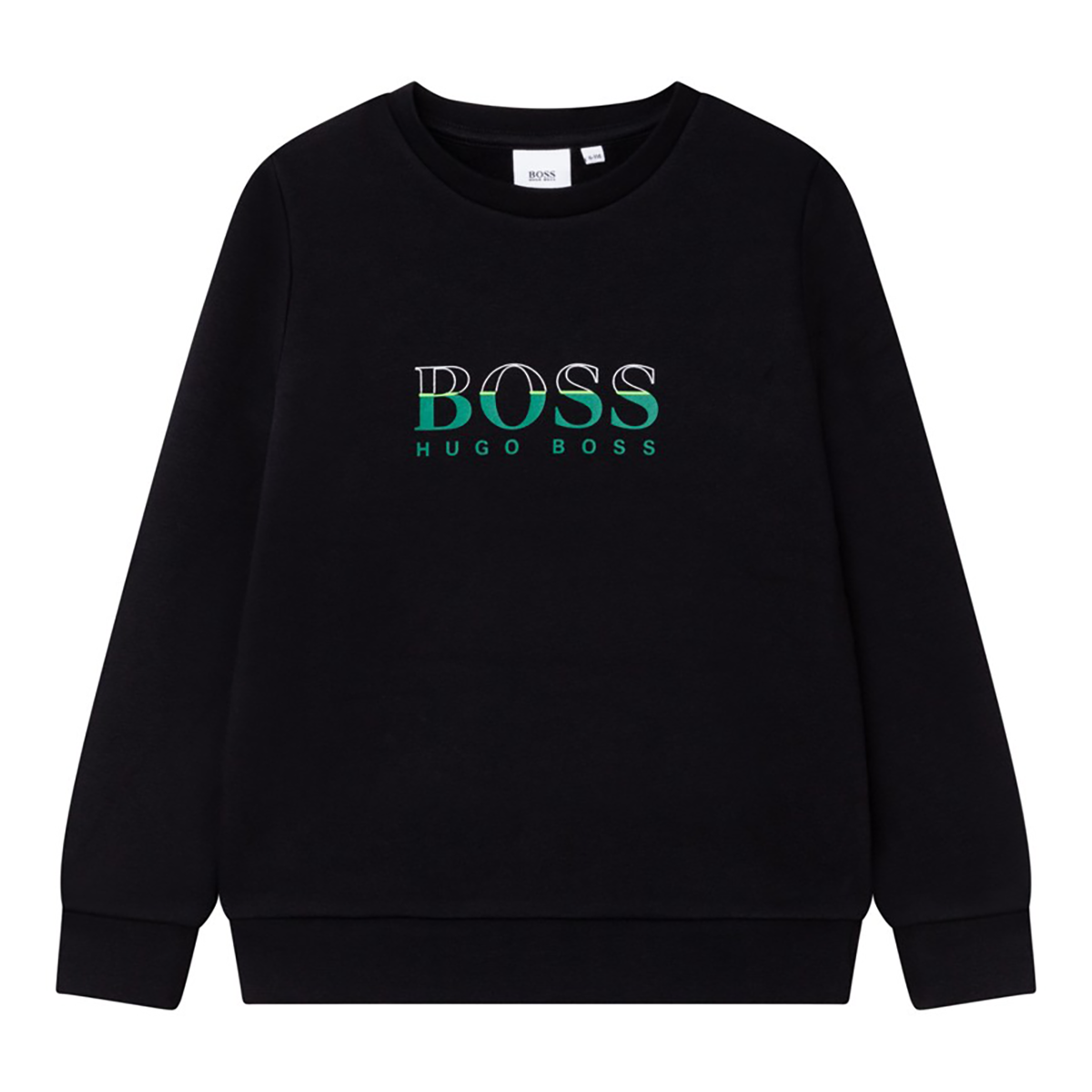 BOSS JUNIOR LOGO MOTIF SWEATER IN BLACK