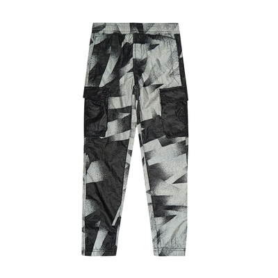 STONE ISLAND JUNIOR DAZZLE REFLECTIVE TROUSERS IN BLACK