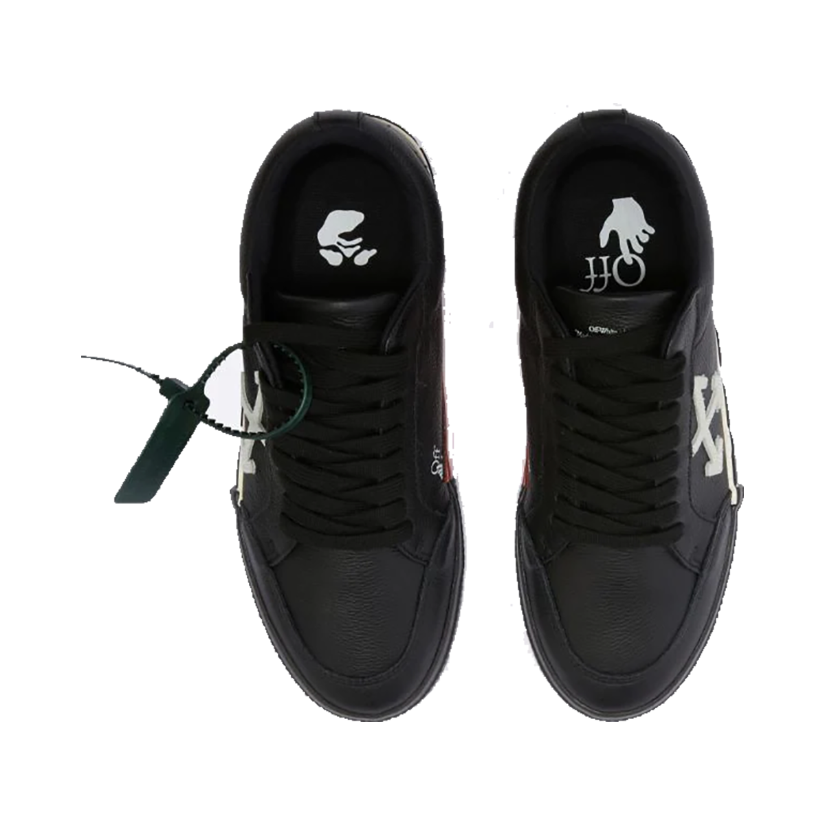 OFF WHITE LOW VULCANIZED CALF LEATHER TRAINERS IN BLACK