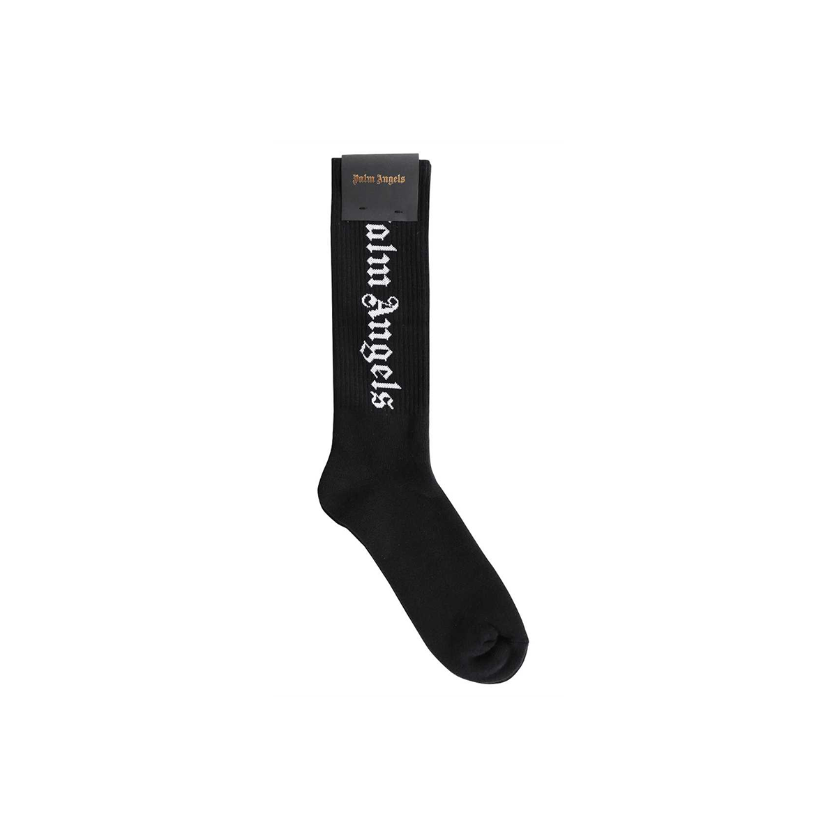 PALM ANGELS GOTHIC PRINT SOCKS IN BLACK