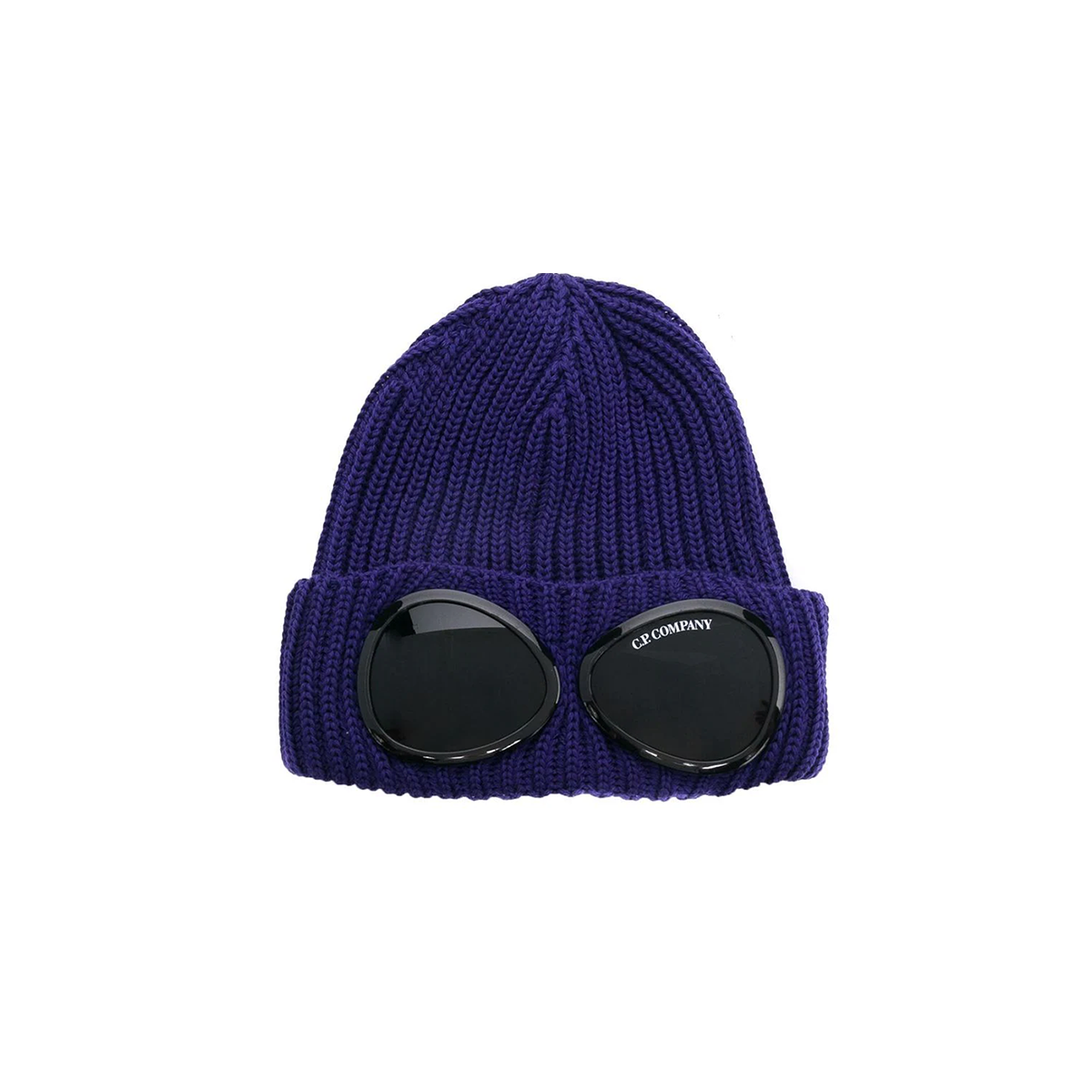 CP COMPANY JUNIOR GOGGLE BEANIE IN BLUEPRINT