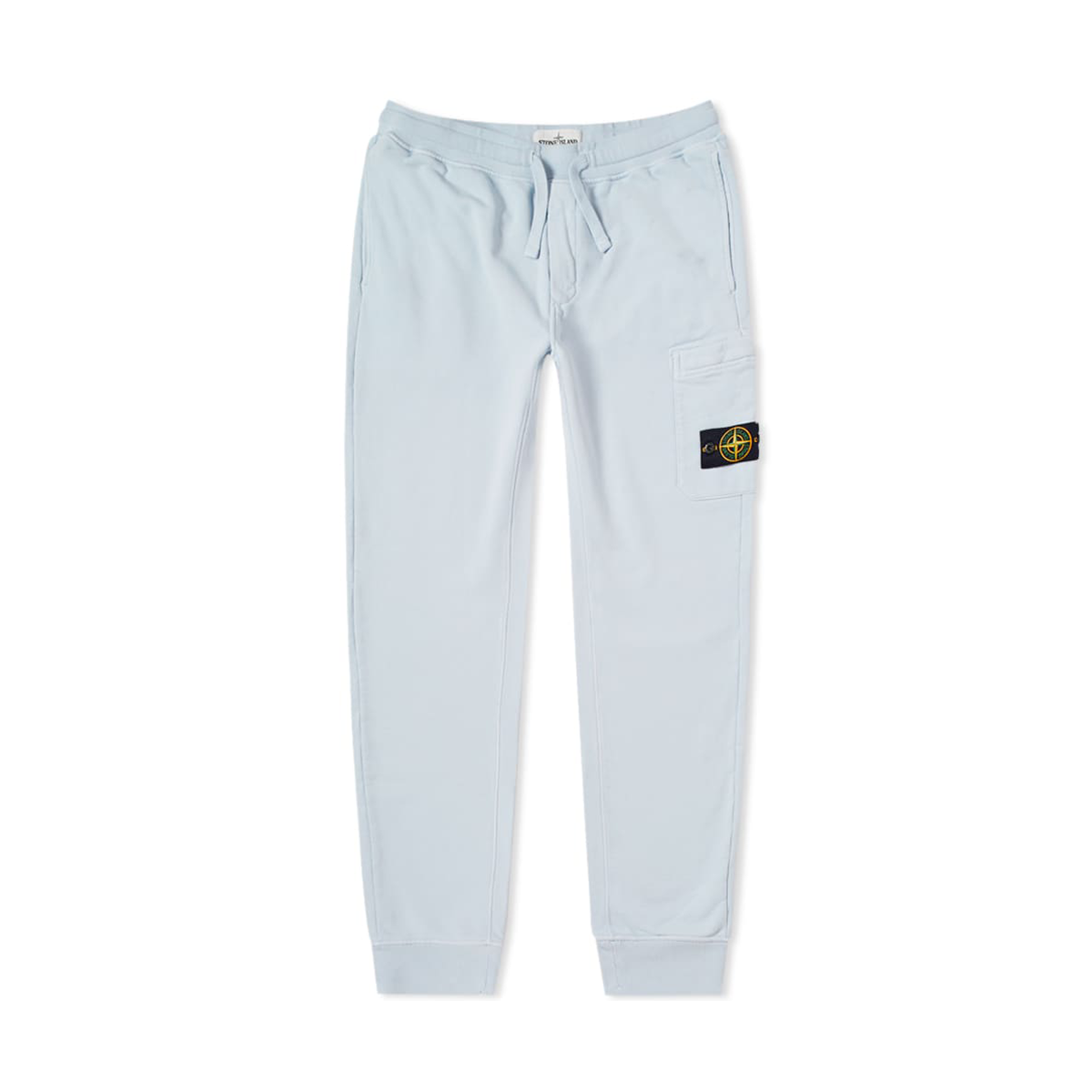 STONE ISLAND LOGO BADGE TRACKSUIT BOTTOMS IN SKY BLUE