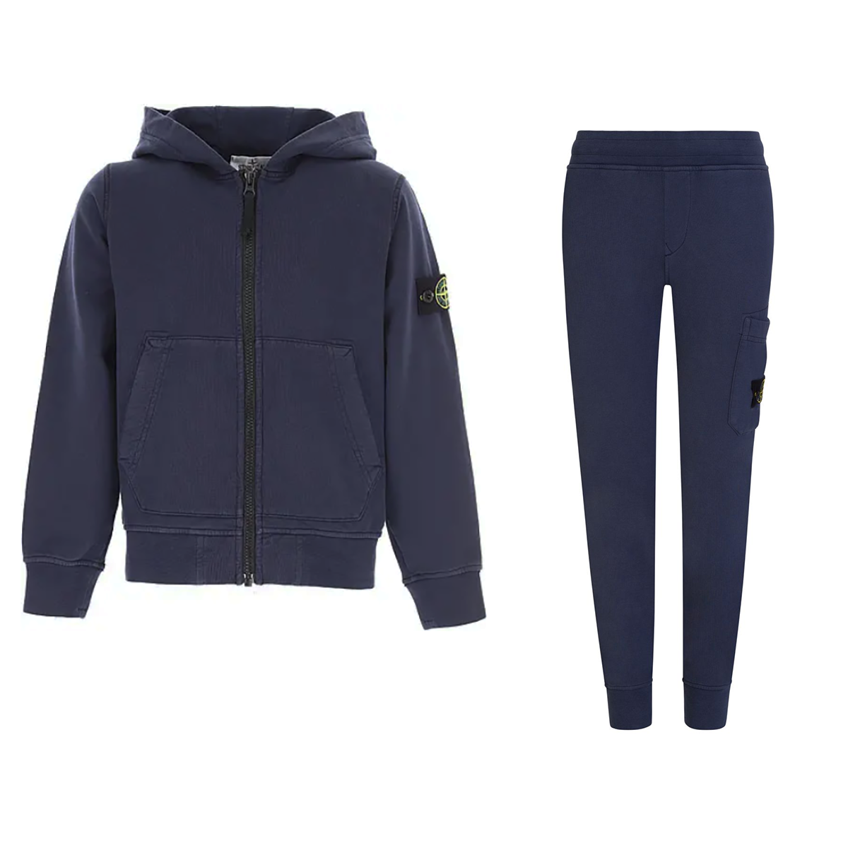 STONE ISLAND JUNIOR ZIP HOODED TRACKSUIT IN BLUE